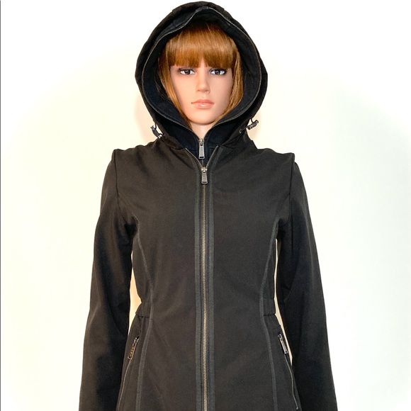 MED•DKNY•DOUBLE HOODED BLACK FUNky COAT• - Picture 2 of 13